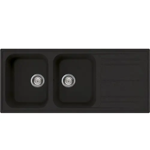 smeg-lavello a due vaschecon gocciolatoio finitura antracite